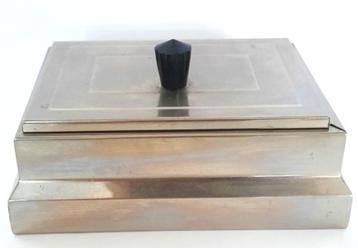 Art Deco tabaksdoos, tafeldoos met houten inzetbakje (7699) beschikbaar voor biedingen