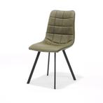 Eetkamerstoel Cora stof Bull microleder Moss | Webshop, Huis en Inrichting, Stoelen, Modern design, Overige kleuren, Nieuw, Ophalen of Verzenden