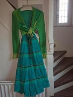 Aparte groene jurk carnaval met vestje en hoofdband maat 38, Maat 38/40 (M), Carnaval, Ophalen of Verzenden, Kleding