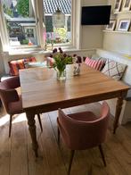 Eettafel eiken vierkant 4-8 personen, Huis en Inrichting, Ophalen, Zo goed als nieuw, Vijf personen of meer, Rechthoekig