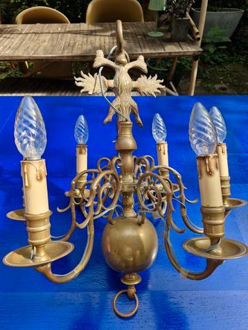 Vintage Messing Kroonluchter met 5 Armen beschikbaar voor biedingen