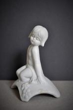 Vintage Beeldje Bisquit Capodimonte Porselein Meisje 8 cm, Ophalen of Verzenden