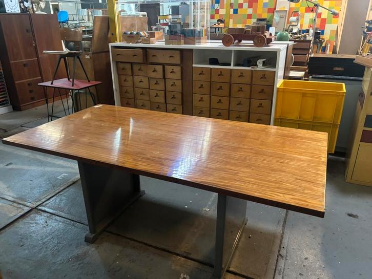 Oude werktafel, Huis en Inrichting, Tafels | Eettafels, Gebruikt, 50 tot 100 cm, 150 tot 200 cm, Vijf personen of meer, Rechthoekig