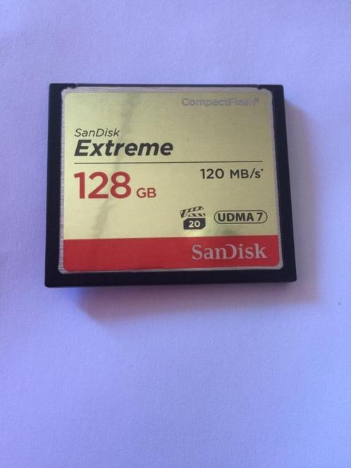 Sandisk Extreme 128GB 120 MB/s High Speed CF Card New/Nieuw, Audio, Tv en Foto, Fotografie | Geheugenkaarten, Zo goed als nieuw