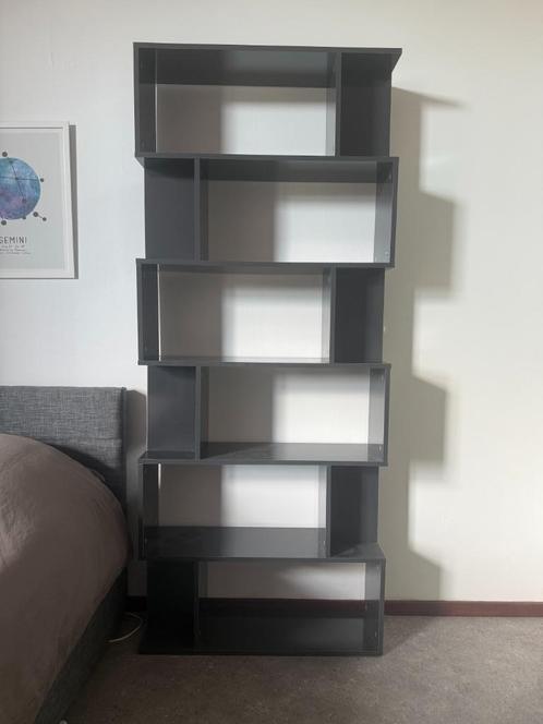 vidaXL Boekenkast - hoogglans grijs, Huis en Inrichting, Kasten | Boekenkasten, Zo goed als nieuw, 50 tot 100 cm, 150 tot 200 cm