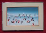 Giovanni Cariani.Italië.Schaatsen 1978.Naïve kunst.Verkocht., Antiek en Kunst, Ophalen
