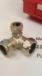 knel  3 weg knie  22 x 15 x 22 mm vernnikkeld € 7,99 / stuks, Minder dan 30 cm, Verzenden, Cv-ketel of Combi-ketel, Nieuw