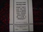 VILLIERS MK2 en MK3 1949 Midget two stroke engines MK 2, Motoren, Ophalen of Verzenden, Overige merken
