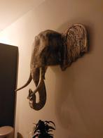 Olifantenkop 1meter bij 1meter polyester in goede staat, Minder dan 50 cm, Ophalen of Verzenden, Zo goed als nieuw, Schilderij