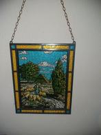 Glas in lood raamhanger herder met schapen, Ophalen of Verzenden