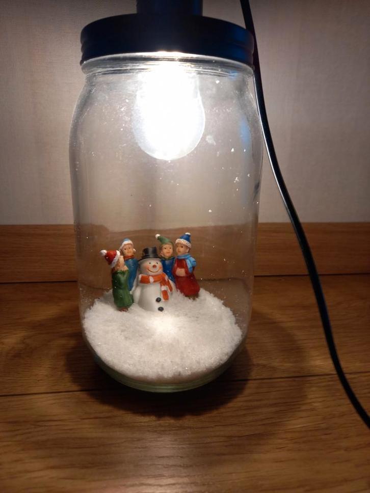 Sneeuwbol Lamp, Huis en Inrichting, Lampen | Hanglampen, Zo goed als nieuw, Minder dan 50 cm, Glas, Kunststof, Ophalen of Verzenden