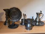 Tinnen Collectie: Kandelaar, Borden, Bekers & Kannen, Antiek en Kunst, Antiek | Tin, Ophalen of Verzenden