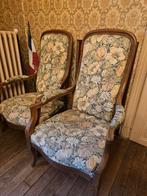 Twee France fauteuils Ludovic 15 stijl, gobelen stof, Huis en Inrichting, Ophalen of Verzenden, 75 tot 100 cm, Stof, 50 tot 75 cm