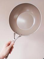 Greenpan wokpan 28cm beige IZGS --> PFAS-vrij - ook Inductie, Ophalen of Verzenden, Zo goed als nieuw, Overige materialen, Wok