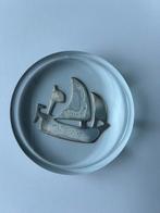 Kristal presse papier 925 zilver zeilschip Bayerische Wald, Antiek en Kunst, Antiek | Glas en Kristal, Ophalen of Verzenden