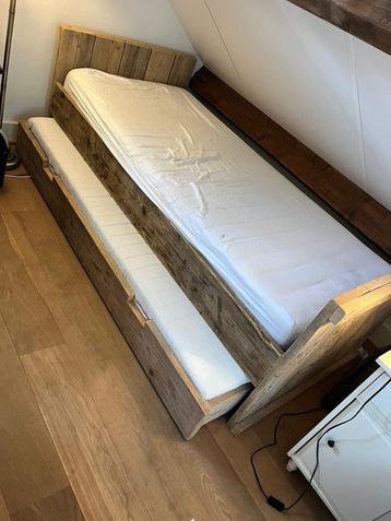 Steigerhout 2x bed 90x200cm 