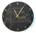 Klok met 2CV of andere auto- met je eigen kenteken of naam, Ophalen of Verzenden, Nieuw, Analoog, Wandklok