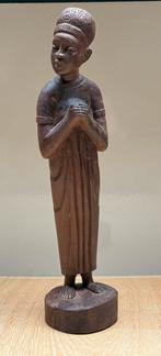 Houten beeld moeder met kind 30 cm, Ophalen of Verzenden