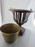 Theestoof Mahonie hout met koperen emmer, Antiek en Kunst, Antiek | Koper en Brons, Ophalen, Koper