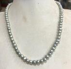 Parelketting van Natuurlijke Grijze Parels 14K, Ophalen of Verzenden, Nieuw, Grijs, Goud