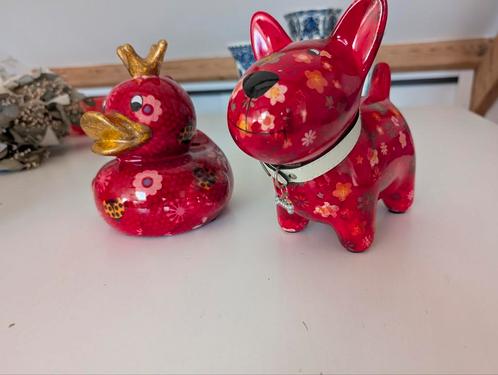 Pomme Pidou Spaarpotten - Eend & Hond, Verzamelen, Spaarpotten, Zo goed als nieuw, Dier, Steen, Aardewerk of Keramiek, Ophalen of Verzenden