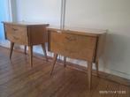 Set van 2 nachtkastjes bijzettafels jaren 50, Huis en Inrichting, Slaapkamer | Nachtkastjes, Ophalen, Minder dan 45 cm, Minder dan 55 cm