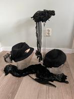 Oude hoeden 1930 +hoedenveer + sjaaltje, Ophalen of Verzenden, Dames