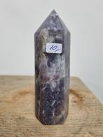 Punt van Lepidoliet met roze toermalijn en rookkwarts, Verzamelen, Mineralen en Fossielen, Ophalen of Verzenden, Mineraal