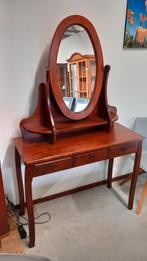 Houten kaptafel met spiegel, Ophalen of Verzenden, Gebruikt, Minder dan 100 cm