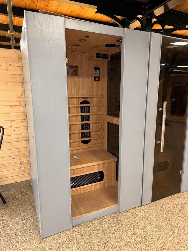 Infraroodcabine Levi 2 Plus OUTLET, Sport en Fitness, Sauna, Zo goed als nieuw, Complete sauna, Infrarood, Ophalen