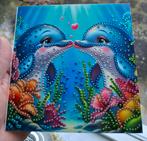 Gemaakte Dolfijnen kaart, Daimend painting., Ophalen of Verzenden