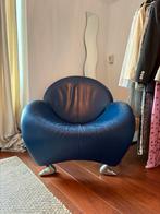 Leolux Papageno fauteuil | design | leer | blauw, Huis en Inrichting, Fauteuils, Ophalen, Gebruikt, 50 tot 75 cm, Leer