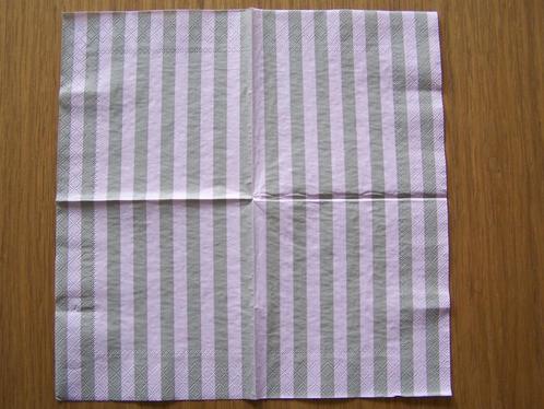 Servetten per stuk nr.15 (STREPEN) roze / bruin, Hobby en Vrije tijd, Knutselen, Nieuw, Materiaal, Ophalen of Verzenden