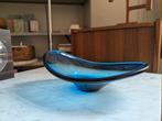 Vintage glazen schaal blauw, Ophalen of Verzenden