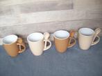 4x mok / beker keramiek met bijpassende lepel - Nieuw, Keramiek, Nieuw, Ophalen of Verzenden, Overige stijlen