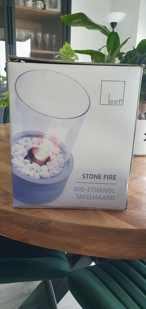 Leef! Stone Fire Bio-Ethanol Tafelhaard + Bio-Ethanol, Huis en Inrichting, Haarden, Zo goed als nieuw, Gelhaard, Ophalen of Verzenden