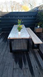 Tuintafel hout/Grenen tuintafel en bankje op maat gemaakt, Nieuw, Hout, Ophalen