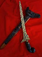 Keris Nagasasra Kinatah Goud Gayaman Madura Sawo Hout SVF26, Verzenden