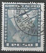 Chili 1934/1938 - Yvert 42PA - Vliegtuig en Wereldbol (ST), Zuid-Amerika, Ophalen, Gestempeld