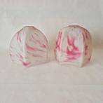 Roze gemarmerde glazen lampenkap | Lampenkap ter vervanging, Huis en Inrichting, Lampen | Lampenkappen, Gebruikt, Overige kleuren