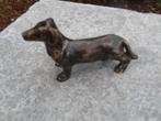 BRONZEN TECKEL / TEKKEL / hond, Ophalen of Verzenden, Nieuw, Hond of Kat, Beeldje of Figuurtje