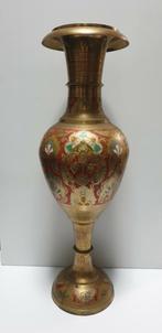 1960)Antiek grote vaas massief India messing handgemaakt, Antiek en Kunst, Antiek | Vazen, Ophalen of Verzenden