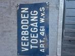 Oud bordje verboden toegang, Ophalen of Verzenden, Gebruikt, Reclamebord