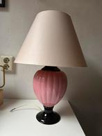 Mooie tafel-/schemerlamp  roze /zwart keramische voet, Ophalen, Gebruikt, Minder dan 50 cm