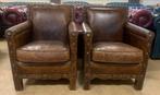 Prachtige Set Berkshire Club Chairs Vintage Cigar., Huis en Inrichting, Fauteuils, Gebruikt, Ophalen of Verzenden, 50 tot 75 cm