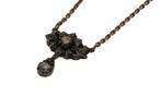 Roos diamanten antieke 14k gouden ketting hanger zilver dame, Ophalen of Verzenden, Goud, Hanger, Met edelsteen