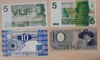 4 x oude Nederlandse bankbiljetten 2 x 5 en 2 x 10 gulden, Postzegels en Munten, Postzegels | Volle albums en Verzamelingen, Ophalen of Verzenden