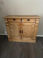 Robuuste grenen houten kast met 2 laatjes en 2 planken, Antiek en Kunst, Ophalen