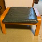 Houten voetenbankje met leren kussen van IKEA, Minder dan 50 cm, Gebruikt, Ophalen of Verzenden, Rechthoekig