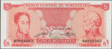 Venezuela 5 bolivares 1989 UNC p.70a (# 685) beschikbaar voor biedingen